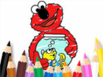 Ghid de colorat: Elmo New Friend